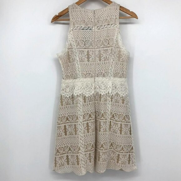 NWT Allsaints Melia Lace sleeveless mini Dress Size 6 in Oyster White - Picture 4 of 16
